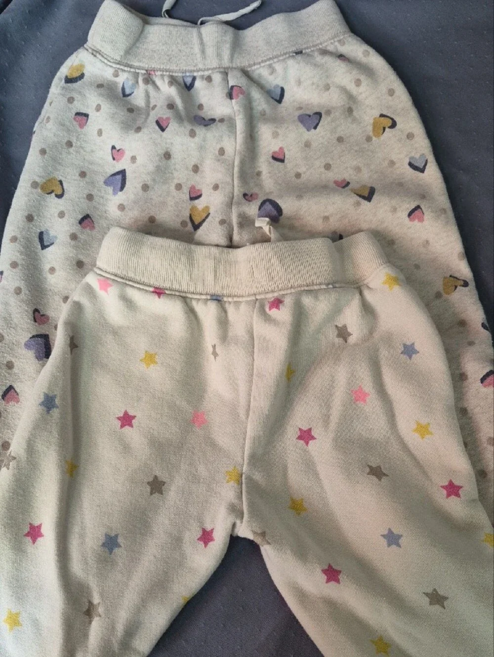 Baby GAP Girls 4T Lot Of 2 Pastel Star & Heart Joggers Pull On Pant Playwear